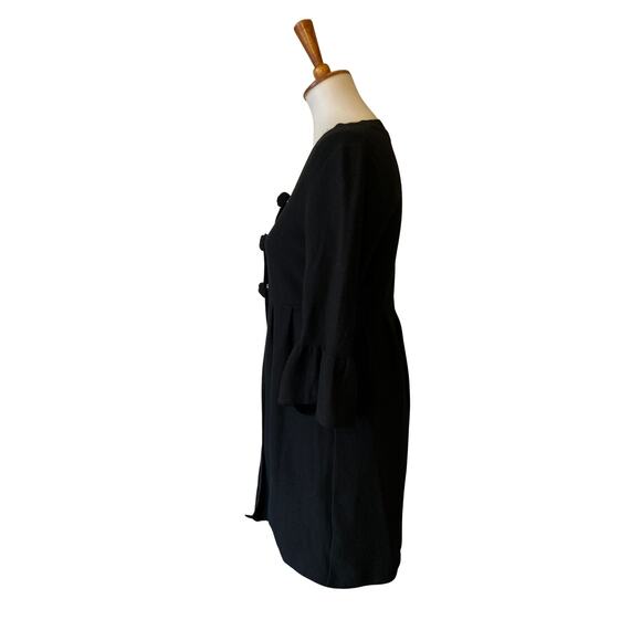 Vintage Y2K For Joseph Cashmere-Cotton Cardigan – Black Rosebud Snap Closure, XS - Picture 4 of 6
